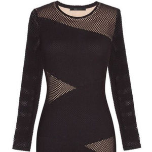 BCBGMAXAZRIA Tanya Mesh-Blocked Dress Size L